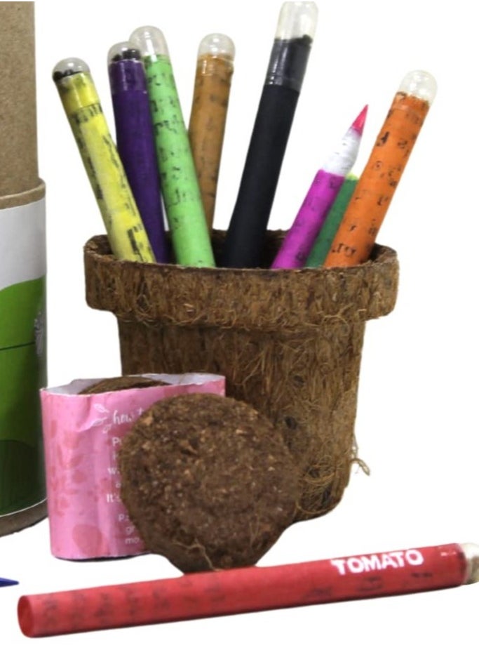 Buy Responsibly Buy Responsibly Earthling Kit with Plantable Seed Pencil Biodegradable | Eco Friendly Stationery with Seeds for School Kids and Adults, Nontoxic Seed Pencil Gift Box, Color Pencil  - Image 2