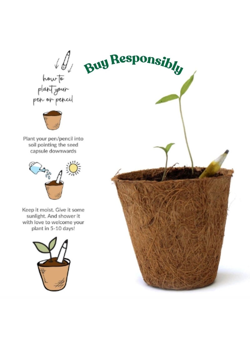 Buy Responsibly Buy Responsibly Earthling Kit with Plantable Seed Pencil Biodegradable | Eco Friendly Stationery with Seeds for School Kids and Adults, Nontoxic Seed Pencil Gift Box, Color Pencil  - Image 5