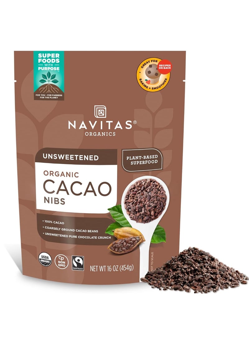 نافيتاس حبوب الكاكاو العضوية من نافيتاس، كيس ١٦ أونصة، ١٥ حصة - عضوي، غير معدل وراثيًا، تجارة عادلة، خالٍ من الغلوتين - Image 1