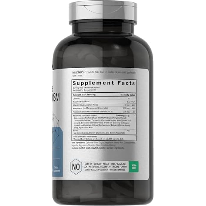 Horbäach Glucosamine Chondroitin MSM | 360 Caplets | Advanced Formula with Turmeric | Non-GMO, Gluten Free - Image 2