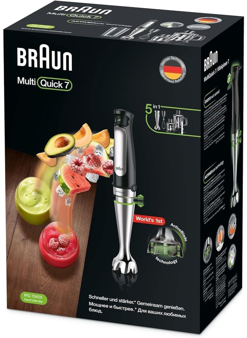 Braun MultiQuick 7 Hand Blender 1000 Watt Black Silver - MQ7045X - Image 2