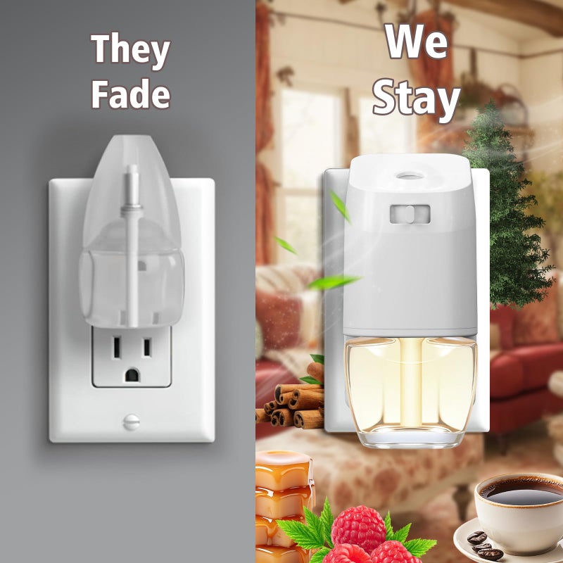 DERDUFT Plug In Air Freshener Refills â€“ Spruce, Caramel, Espresso & Raspberry Cinnamon, 12 Count Fragrance for Home, Bathrooms, Office â€“ 7.92 Fl Oz, Compatible with Air Wick & Glade, Not for Glade Plus - Image 5