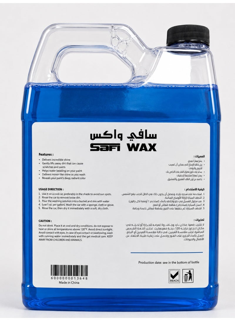 Safi Wax Shampoo & Wax Ultra Shine Car Shampoo – Deep Cleaning, Protective Wax, Rich Foam & Gentle Formula – Blue – 1L - Image 3