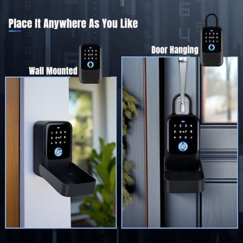 Smart Key Lock Box, Bluetooth Fingerprint Lock Box with APP Control, Fingerprint Recognize and Multiple Code Types, Security Key Lock box for Outside, Owner, Realtor, Airbnb New Version - Image 5