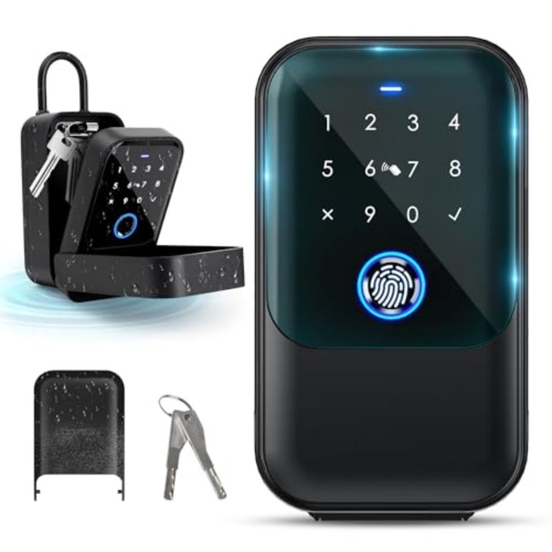 Smart Key Lock Box, Bluetooth Fingerprint Lock Box with APP Control, Fingerprint Recognize and Multiple Code Types, Security Key Lock box for Outside, Owner, Realtor, Airbnb New Version - Image 1