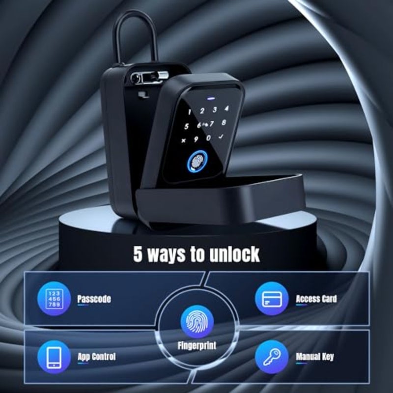 Smart Key Lock Box, Bluetooth Fingerprint Lock Box with APP Control, Fingerprint Recognize and Multiple Code Types, Security Key Lock box for Outside, Owner, Realtor, Airbnb New Version - Image 2