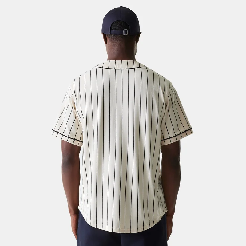 NEW ERA Beige Men's Pinstripe Jersey Top for Men | Best Price UAE