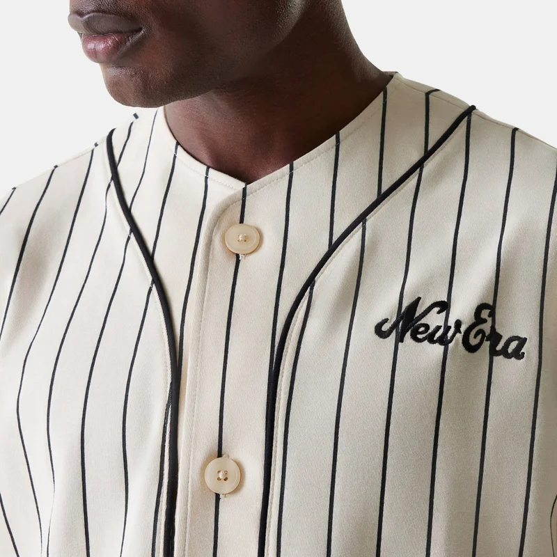 NEW ERA Beige Men's Pinstripe Jersey Top for Men | Best Price UAE