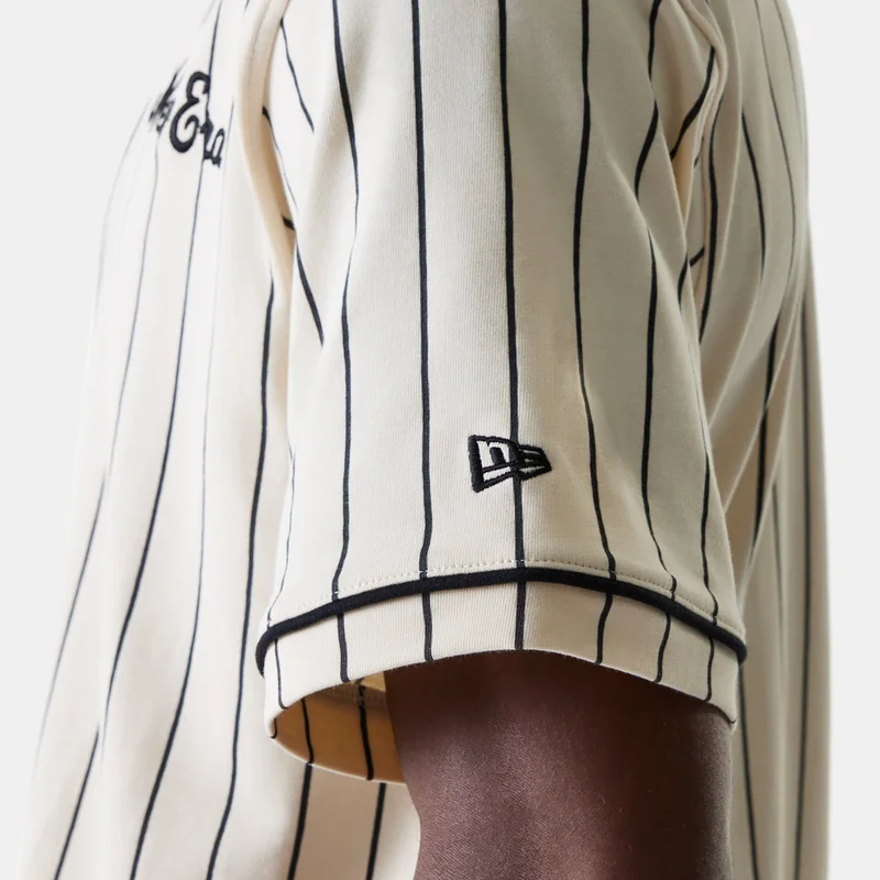 NEW ERA Beige Men's Pinstripe Jersey Top for Men | Best Price UAE