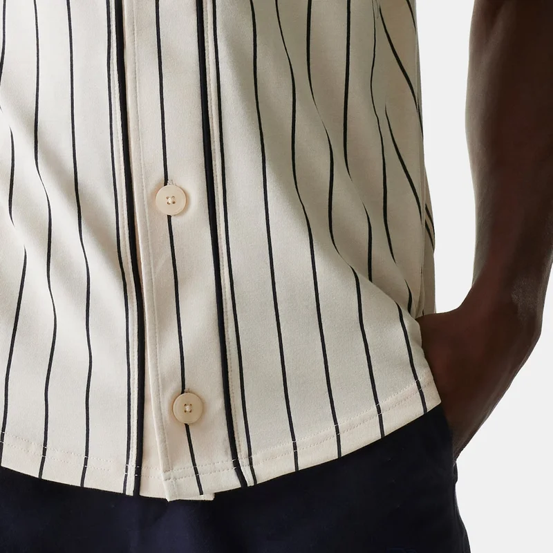 NEW ERA Beige Men's Pinstripe Jersey Top for Men | Best Price UAE