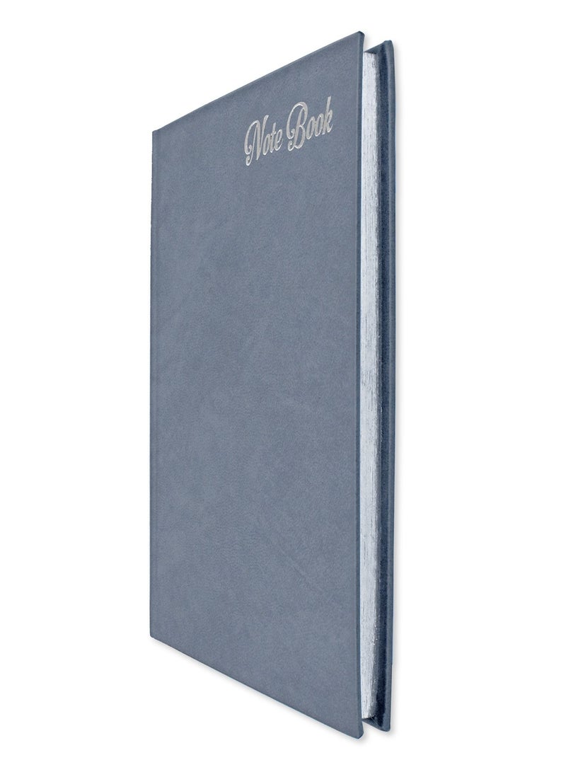 FIS Notebook Bonded Leather, Size A5, Offset White Paper, 70 GSM, 196 Pages, 8 mm Ruled, Hard Cover, Silver Gilded Edges, Colour Grey - FSNBHCA5GWHBLGY - Image 3