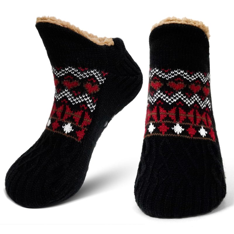 CaiDieNu Fuzzy Slipper Socks for Men Women with Grippers, House Slippers Winter Cozy Warm Thick Non-Slip Fuzzy Thermal Socks - Image 1