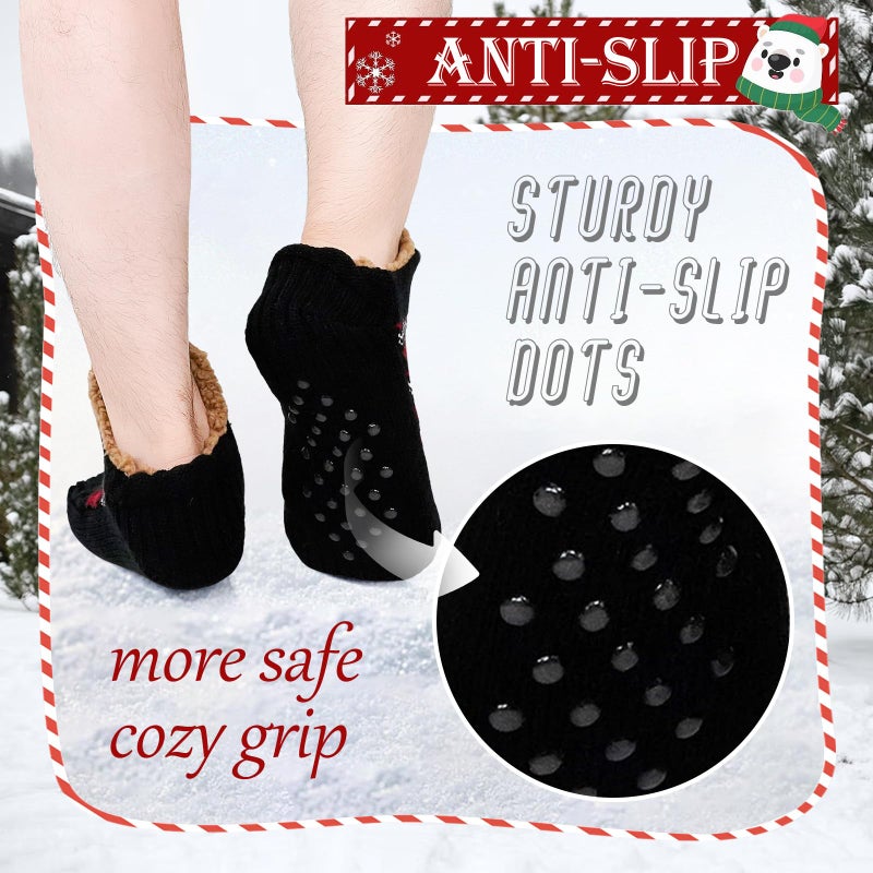 CaiDieNu Fuzzy Slipper Socks for Men Women with Grippers, House Slippers Winter Cozy Warm Thick Non-Slip Fuzzy Thermal Socks - Image 4