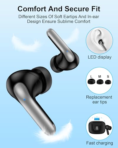 AILKIN Samsung Wireless Earbuds for Samsung Galaxy A17 A16 S26 Ultra S26+ S25, Bluetooth in-Ear Headphone for iPhone17 Pro Max 17e/16e/16/15 Plus, Ear Buds Galaxy Z Fold 7 Z Flip Oneplus Google Earphone - Image 5