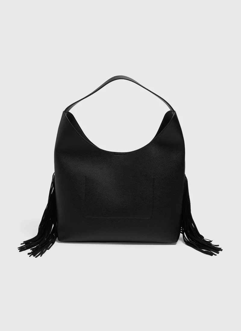 ماتلان Black Tassel Tote Bag