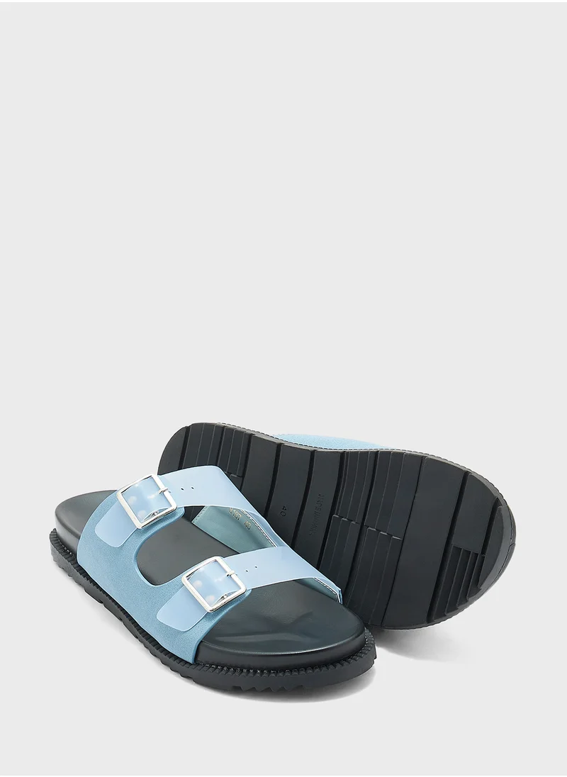 Ginger Double Strap Persplex  Flat Sandal