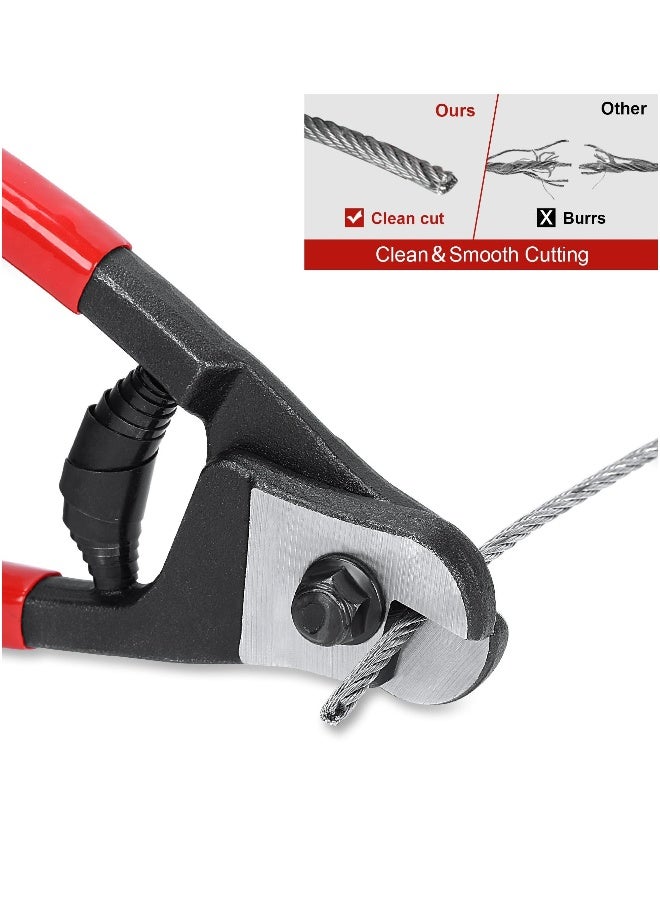 Wire Cutters, 8-Inch Heavy Duty Cable Cutters Steel Wire Rope Up to 13/64" Stainless Steel, Wire Rope Cutters for Steel Wire, Wire Seals, Aircraft Bicycle Cable, Cable Cutter Cuts (5mm)  - Image 1