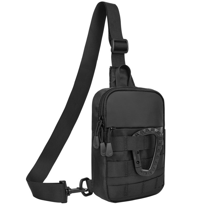 DEYACE Small Sling Bag for Men, Tactical Inspired Waterproof Utility EDC Mini Crossbody Chest Bag for Travel Work Sport (Black) - Image 1