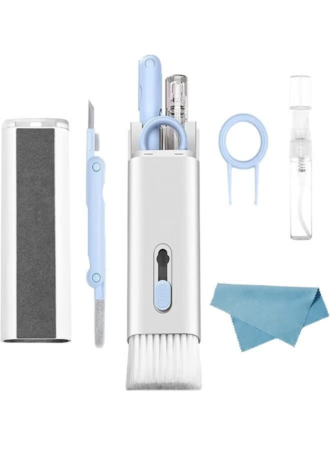 7 in 1 Electronic Cleaner kit - Keyboard Cleaner Keyboard Cleaning Kit Laptop Cleaner with Brush Electronic Cleaner for Airpods pro/Laptop/Phone/Computer/Screen (Give Away a Flannel Cloth) Blue - Image 1