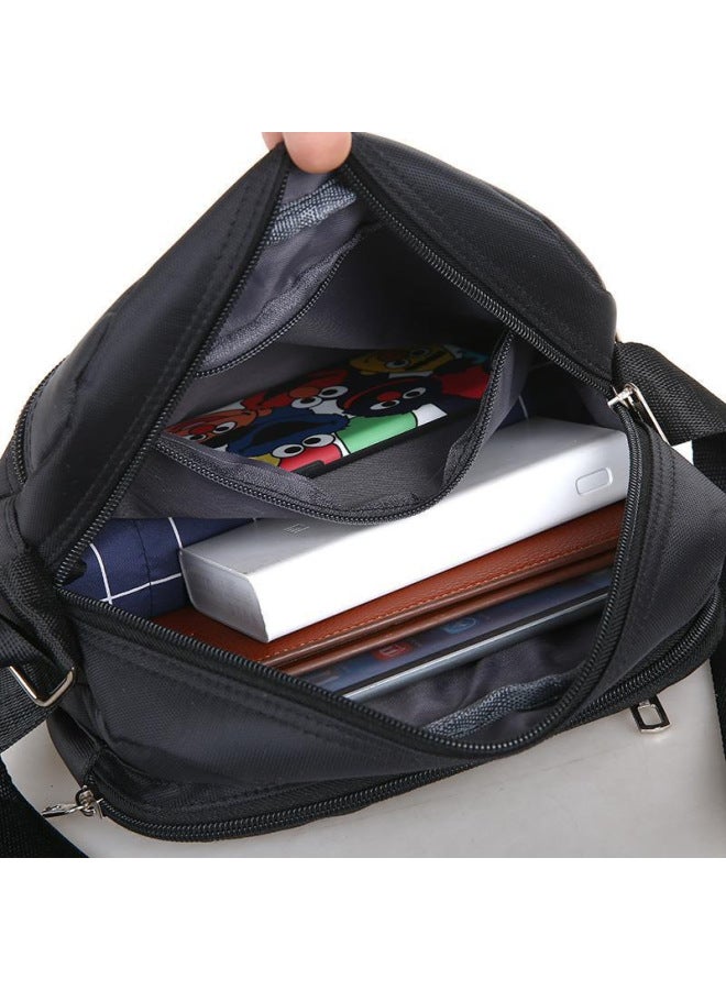 Business Bag Men's And Women's Nylon Wallet Canvas Charging Bag Cashier Shoulder Messenger Bag OxFord Cloth Bag Korean Style Shoulder Bag-Color:Multi-layered Letters Khaki  - Image 4