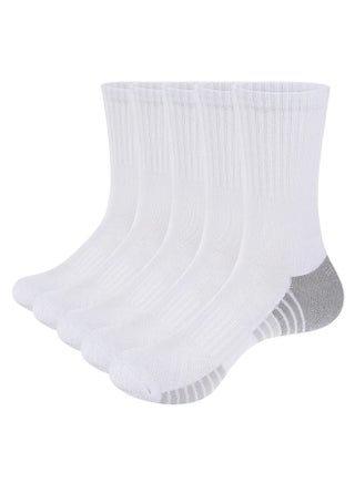 Mens White Cushioned Cotton Crew Socks For Men Size 10-13, Moisture Wicking Casual Work Everyday Gym Golf Training Athletic Socks, 5 Pairs - pzsku/ZCD4BF8DC671FF9AD2E0BZ/45/1743396764/fe223638-b351-4ec8-a501-683740a7ddef