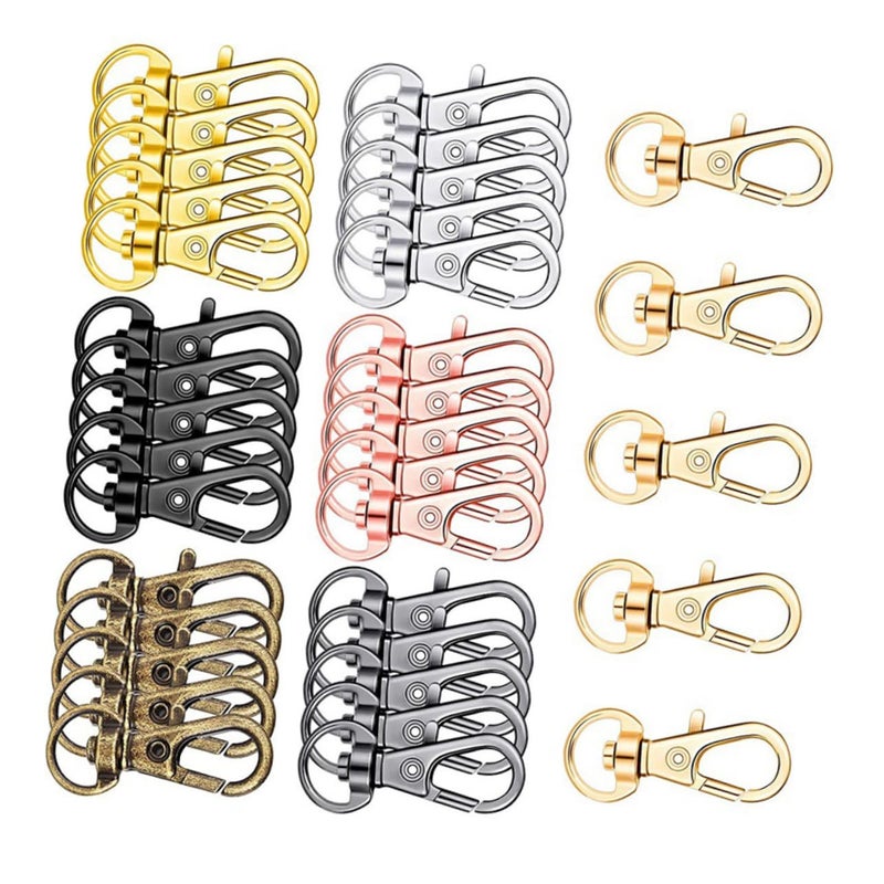 35 Pcs Zinc Alloy Swivel Lobster Clasps Snap Hooks for Crafts Keychain Making Supplies - Image 2