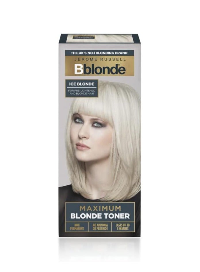 Jerome Russell Bblonde Maximum Colour Ice Blonde Toner Non Permanent Hair Toner for Pre Lightened and Naturally Blonde Hair Cool Blonde Hair Dye with No Ammonia Peroxide Lasts up to 8 Washes 75ml - Image 1