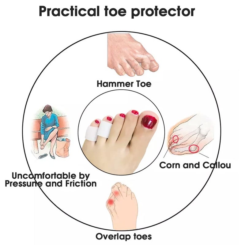 May Create MAYCREATE® 10Pcs Toe Separator for Women, Soft Gel Toe Caps Toes Protector Set, Toe Tube Cover for the Recovery of Callus, Blisters, Hammer Toes, Ingrown/Loss Toenails (L+S) - Image 4