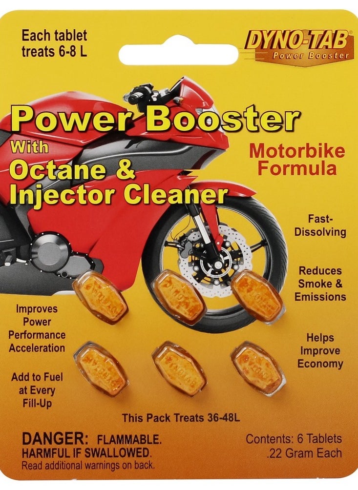 Dyno-Tab DYNO TAB Injector Cleaner 45441 – For Motorcycles & Bikes | Boost Fuel Economy & Performance | Water Remover | 6-Tablet Card (1 Tablet Treats 8 Liters)  - Image 1