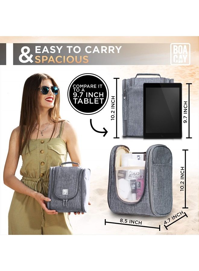 BOACAY Premium Hanging Travel Toiletry Bag for Women and Men, Hygiene Bag, Bathroom and Shower Organizer Kit with Elastic Band Holders for Toiletries, Cosmetics, Makeup, Brushes - Image 4