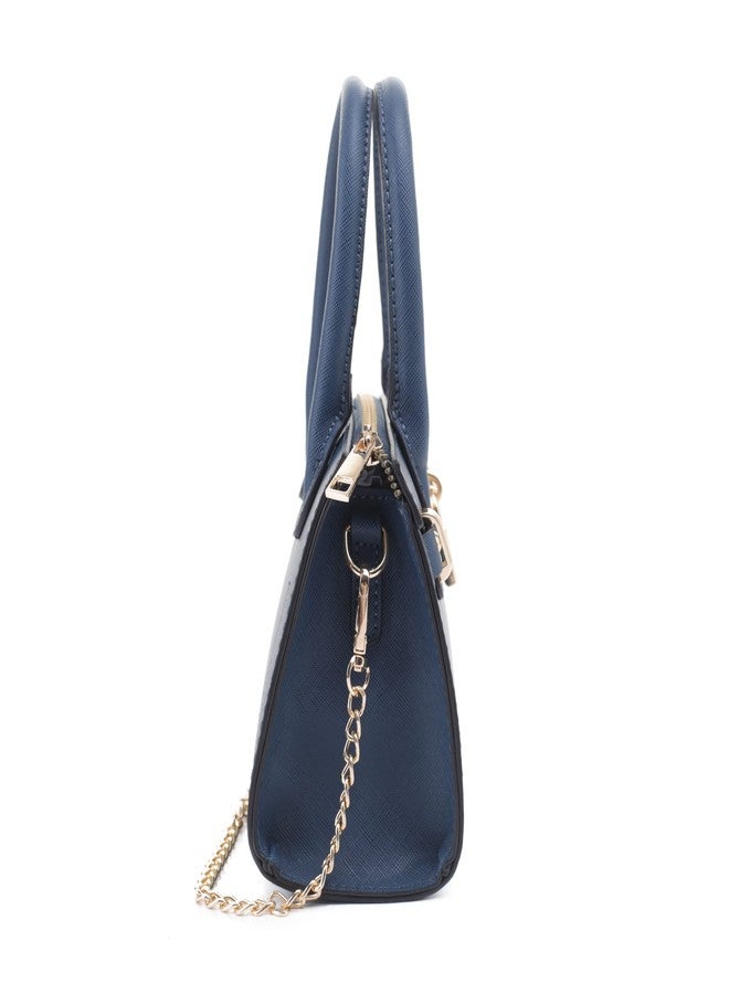 EVVE Women's Evening Bag Party Clutches Mini Satchel Purses Cocktail Prom Handbags with Chain and Lock, Pecock, 7.25" x 3.5" x 5.5" - Image 4