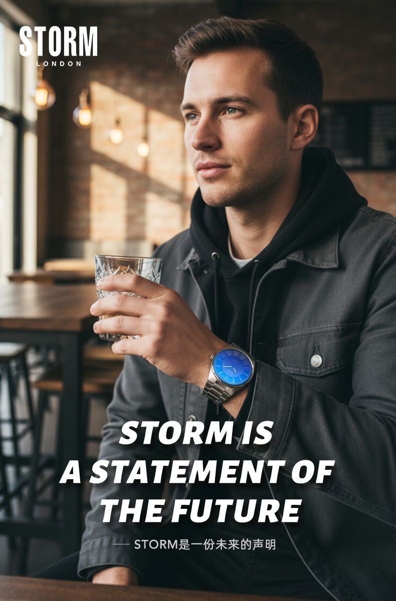 ستورم ساعة رجالية من سلسلة سولارون من STORM - استيراد إنجليزي، تعمل بالطاقة الشمسية، تصميم أنيق - Image 5