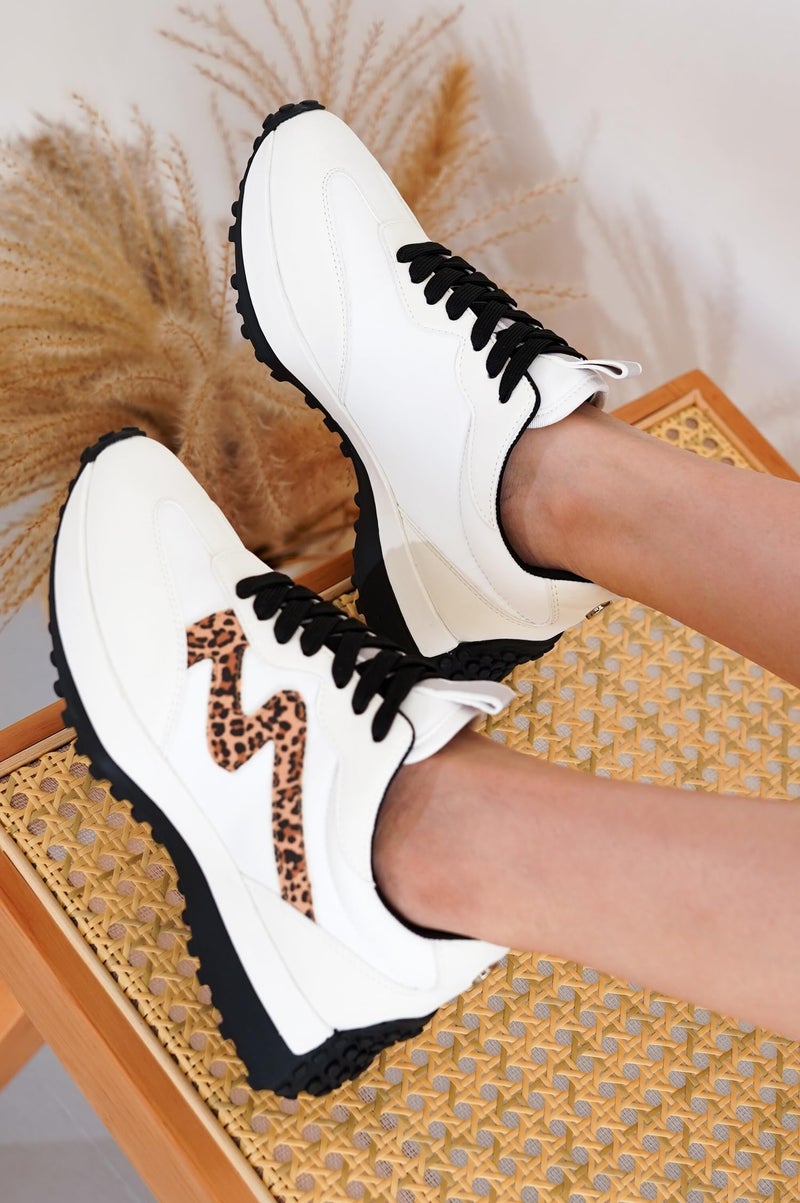Project Cloud Trendy Fashion Sneakers for Women 2026 - Memory Foam and Non-Slip Comfortable Casual Ladies Shoes for Womens Fashion Sneakers - Lightweight Lace-up Shoes (Lecco,LEOP,9) Leopard - Image 2