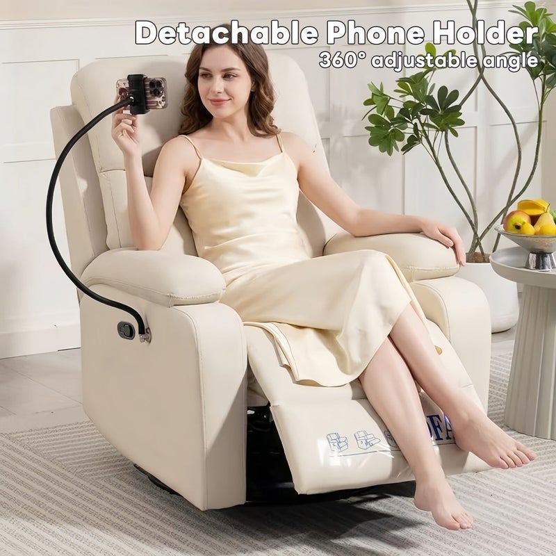 Sharpdo Single Recliner Sofa/Chair for Living Room, Breathable Faux Leather, With Phone Holder. Suitable for Living Room, Bedroom, and Home Theater - Image 5