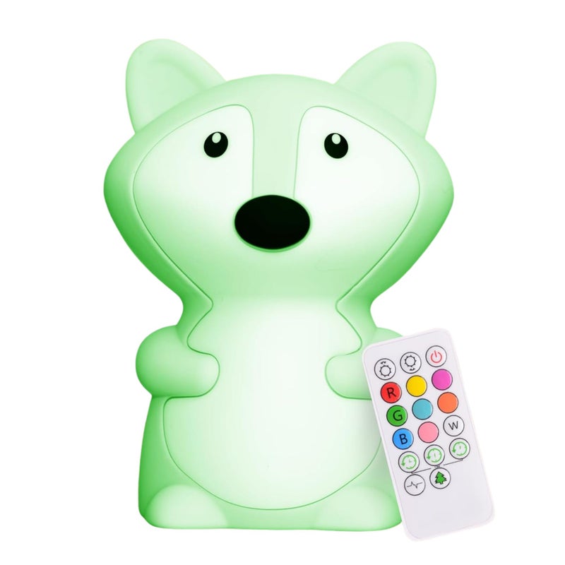 Lumipets Fiona The Fox Squishy Night Light for Kids | Silicone Mood Lamp with Tap & Remote Control | Rechargeable Color Changing Animal NightLight for Boys & Girls | Portable Nightlight with USB Cord - Image 1