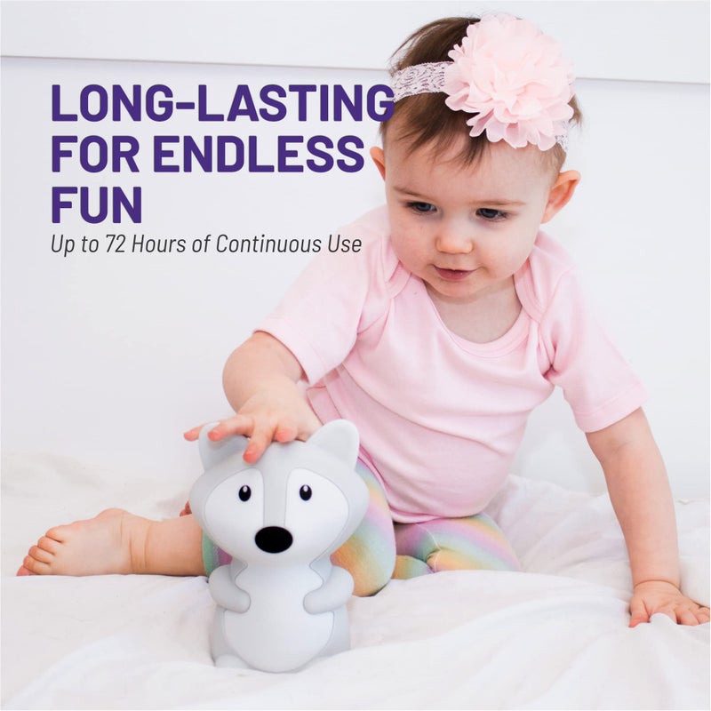 Lumipets Fiona The Fox Squishy Night Light for Kids | Silicone Mood Lamp with Tap & Remote Control | Rechargeable Color Changing Animal NightLight for Boys & Girls | Portable Nightlight with USB Cord - Image 5