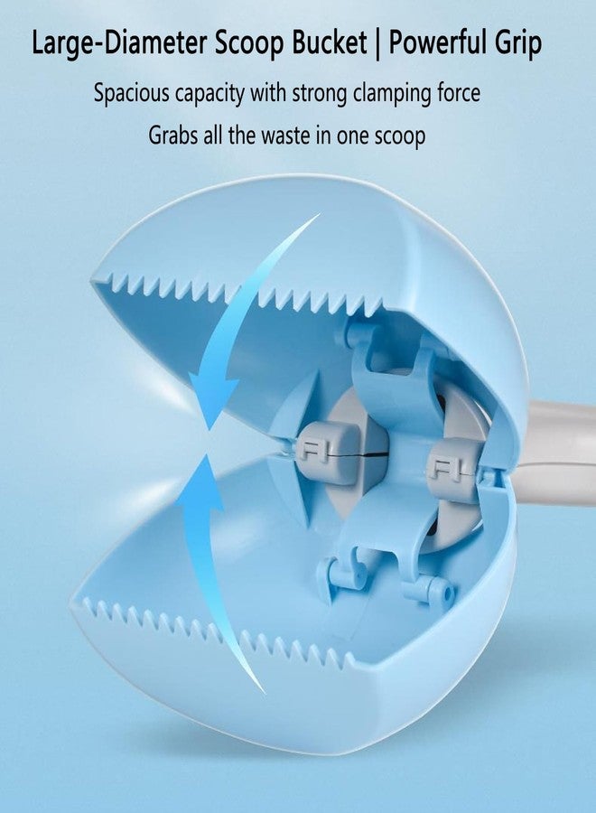 SRTFINE Pooper Scooper with Long Handle 28”, Heavy Duty & Foldable, No Touch Waste Pickup Tool for Large Medium Small Dogs,Portable for Lawn Grass Dirt Gravel, Includes 1 Rolls Waste Bags (Blue-Large) - Image 2