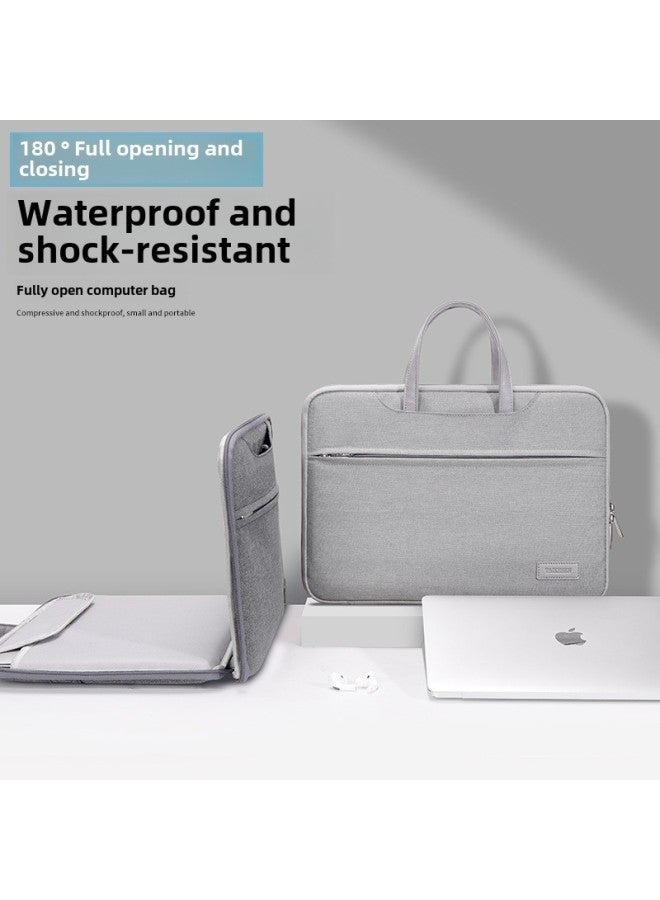 Laptop Bag 14-inch Suitable For Lenovo For Apple Mac13.3 Small Pro14 For huawei Xiaomi 15.6-Color:Night Sky Gray-180 ° Full Open Fluff Independent Computer Warehouse + Soft Leather Portable + Magic Bag + Trolley Belt 」-Size:16 Inches