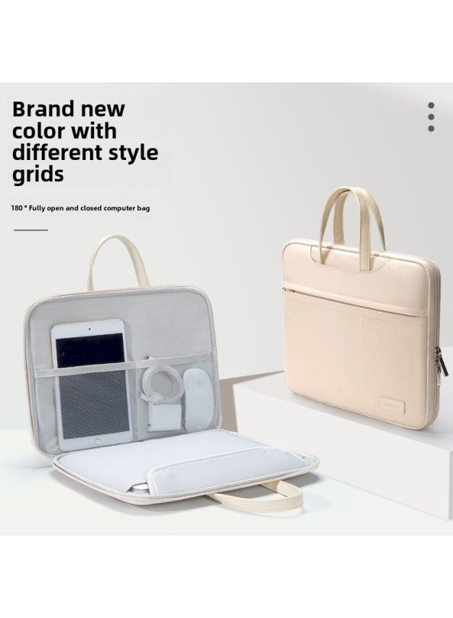 Laptop Bag 14-inch Suitable For Lenovo For Apple Mac13.3 Small Pro14 For huawei Xiaomi 15.6-Color:Night Sky Gray-180 ° Full Open Fluff Independent Computer Warehouse + Soft Leather Portable + Magic Bag + Trolley Belt 」-Size:16 Inches
