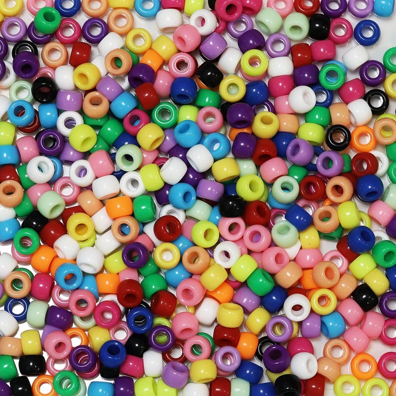 Crayon Color Mixed Pony Beads for Friendship Bracelet Making Size 6x9mm 1000pcs