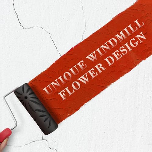 Neowah Poinsettia Style Pattern Drywall Texture Roller, 9-inch, Paint Roller for Walls and Ceilings - Image 3