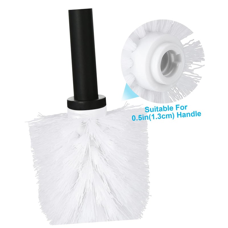 Garneck 5pcs Plastic Brush Heads Round Ball Shaped For Toilet Bowl Cleaner White - Image 3