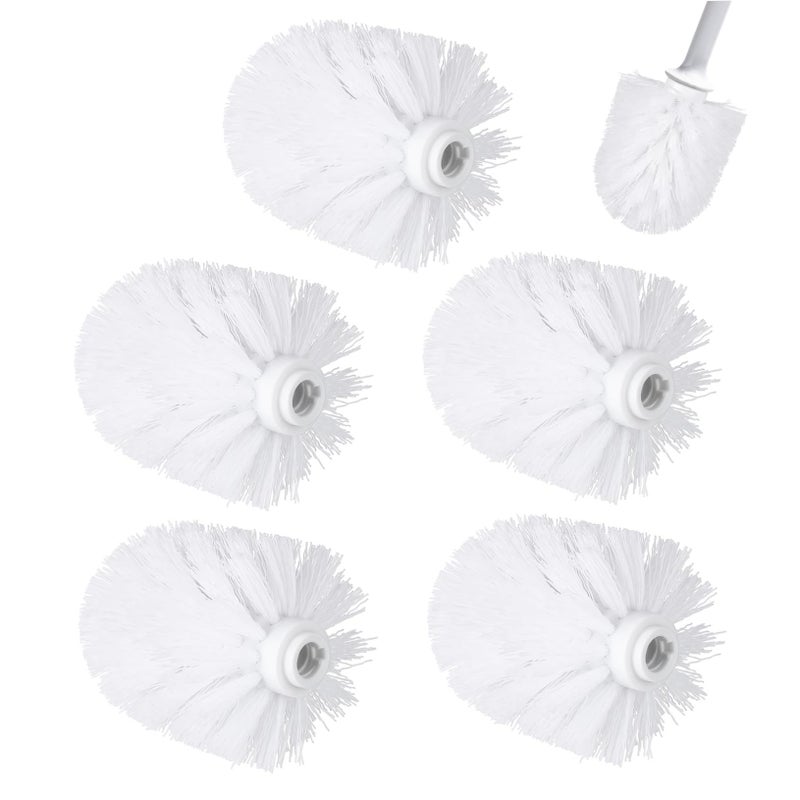 Garneck 5pcs Plastic Brush Heads Round Ball Shaped For Toilet Bowl Cleaner White - Image 2