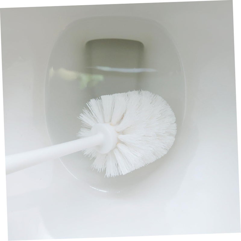 Garneck 5pcs Plastic Brush Heads Round Ball Shaped For Toilet Bowl Cleaner White - Image 4