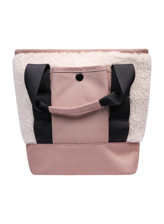 KAVU Brimley Tiny Sherpa Fleece Hand Bag Tote - Blush Cloud - Image 1