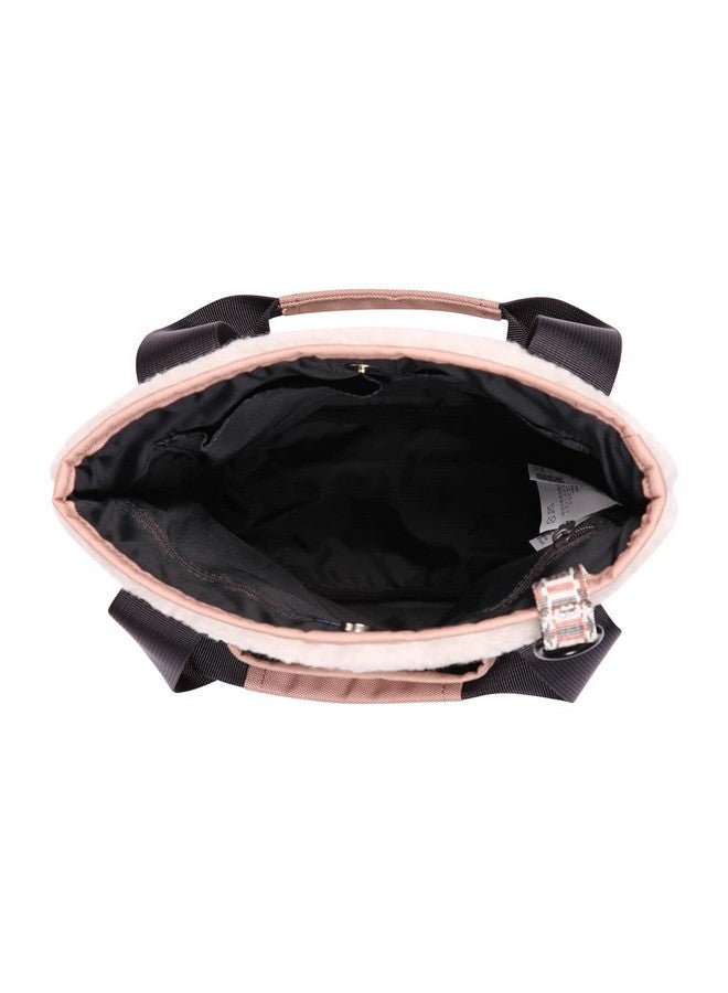 KAVU Brimley Tiny Sherpa Fleece Hand Bag Tote - Blush Cloud - Image 2