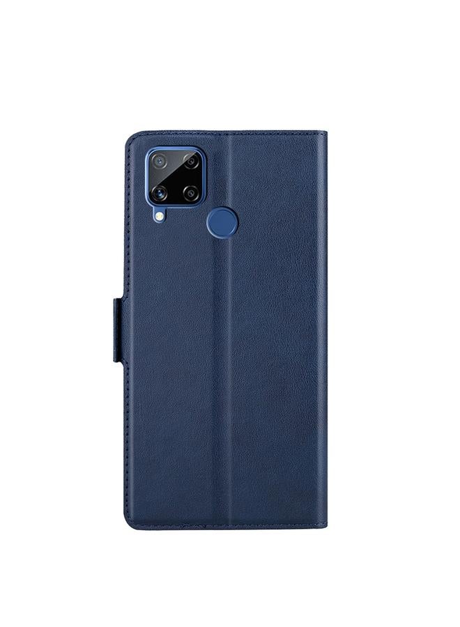 S-TOP Case For OPPO Realme C15 Ultra-thin Voltage Side Buckle PU + TPU Leather Phone Case - Image 3