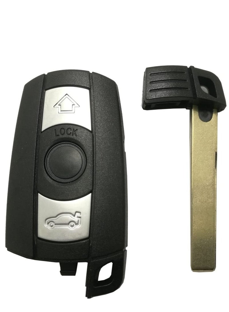 الثقة كي استبدال حافظة مفتاح السيارة الأتوماتيكية قذيفة مناسبة لسيارات BMW 3 5 Series BMW X5 BMW X6 BMW Z4 Keyless Entry Remote Car Key Fob Cover غلاف مع شفرة غير مقطوعة فارغة - Image 4