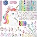 FIGEPO Unicorn Pinata Party Favors for Girl Birthday Party Supplies with Unicorn Pinata Stickers Slap Bracelets Keychains Silicone Bands and Straws White - Image 2