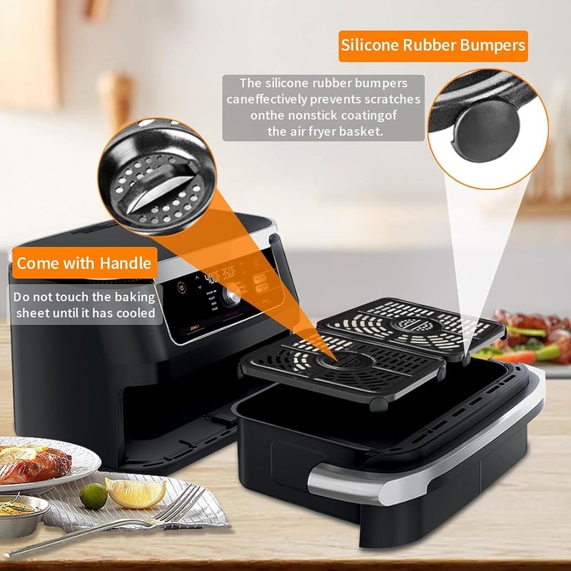 GXF إكسسوارات مقلاة الهواء لـ Ninja Foodi AF500UK (سعة 10.4 لتر)، مع واقيات مطاطية، صالحة للغسل في الغسالة الأوتوماتيكية. - Image 3